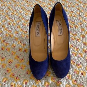 Jimmy Choo Deep Blue Suede Heels